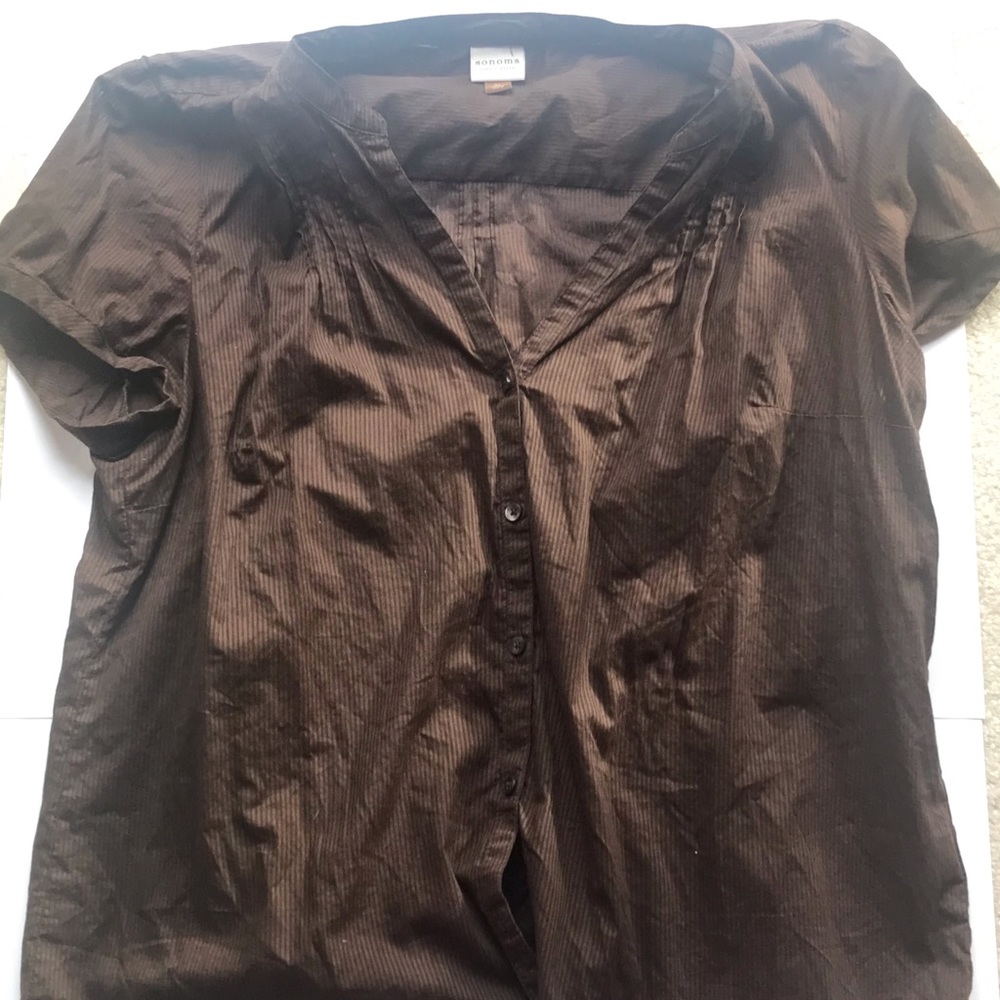 Brown Button Down with Undershirt